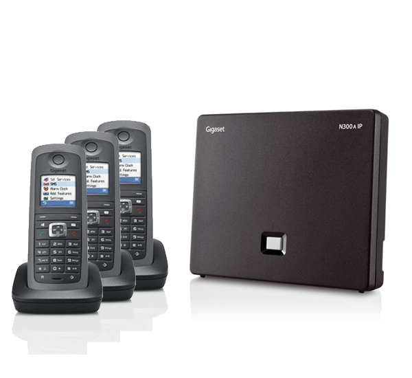 Gigaset N300AIP DECT Base Station & R410H PRO DECT Three Handset Bundle