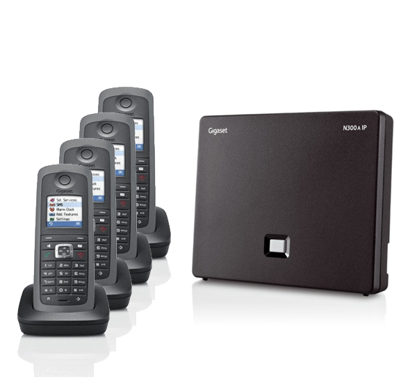 Gigaset N300AIP DECT Base Station & R410H PRO DECT Four Handset Bundle