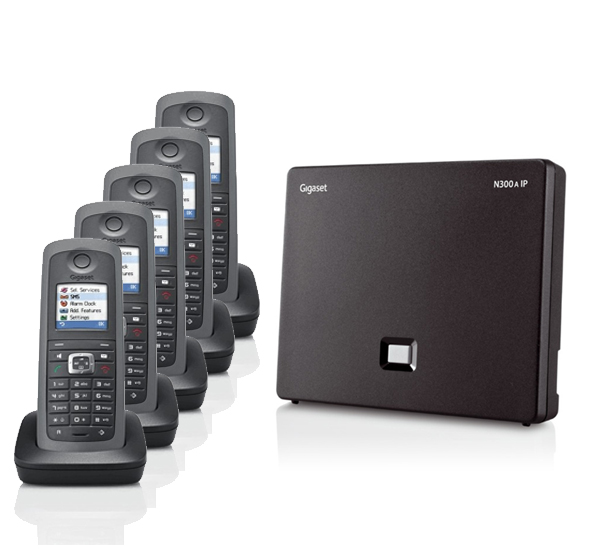 Gigaset N300AIP DECT Base Station & R410H PRO DECT Five Handset Bundle