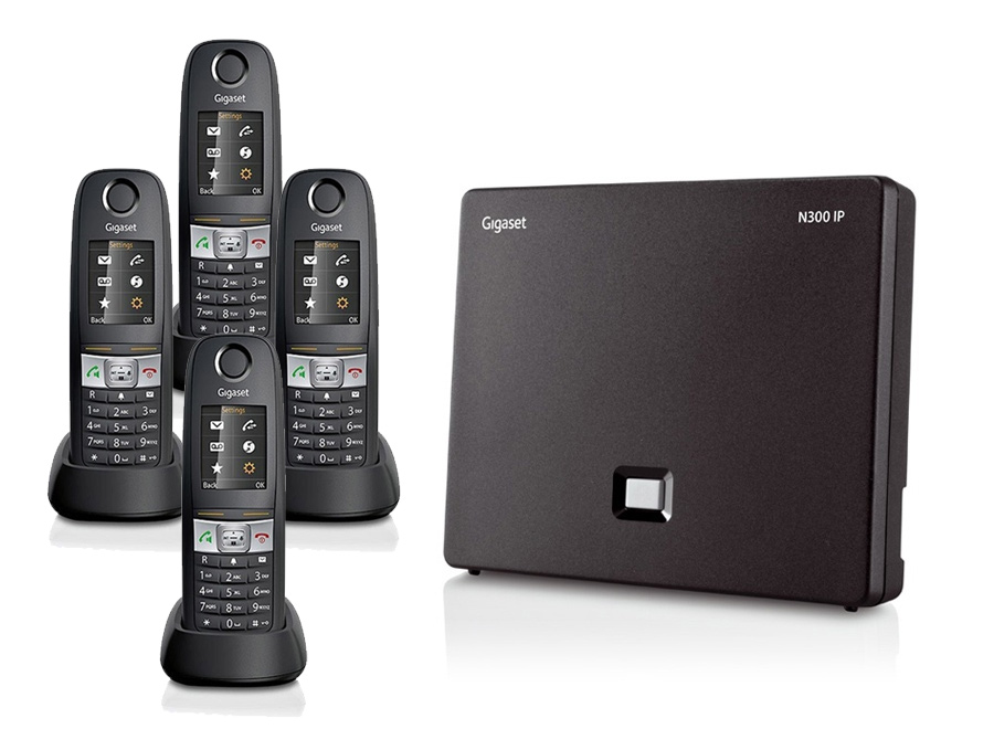 Gigaset N300IP Base Station and Gigaset R630H Phone bundle - Four handsets