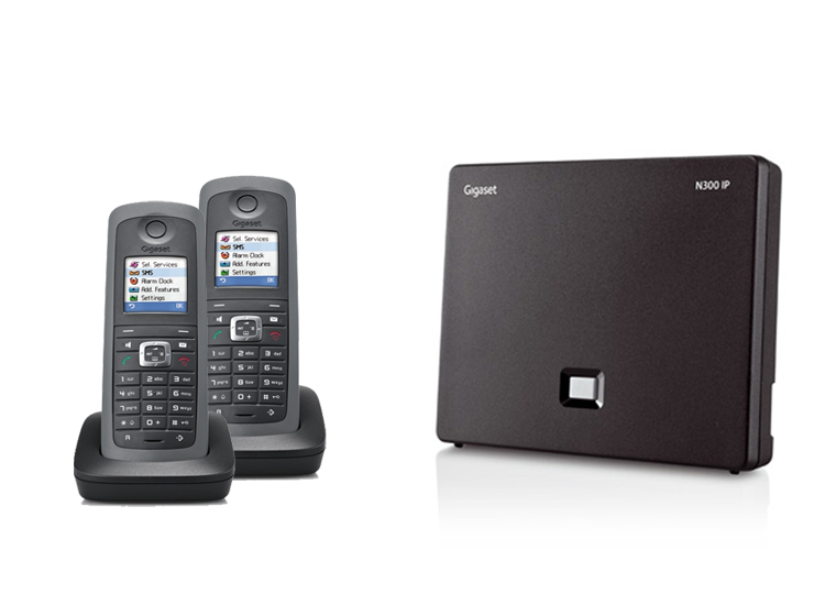 Gigaset N300IP DECT Base Station & Gigaset R410H Cordless DECT Phones - Two Handset Bundle