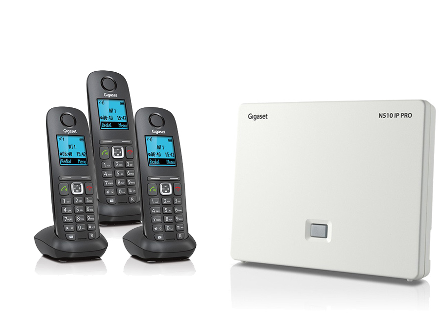 Gigaset N510IP Base Station and Gigaset A540H DECT Phone Bundle - Three Handsets