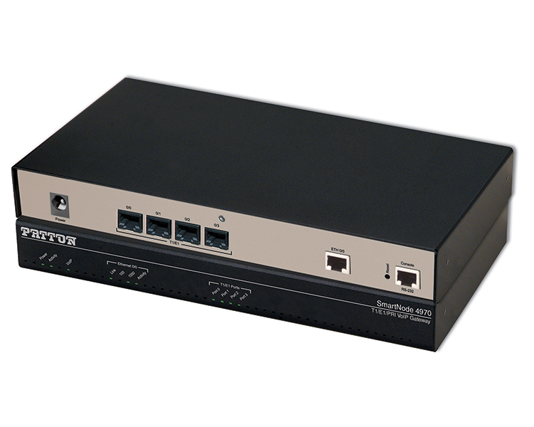 Patton SmartNode SN4971/4E30V120R/EUI 4 Port  T1/E1 PRI, 30 VoIP channels, upgradeable to 120 VoIP Gateway