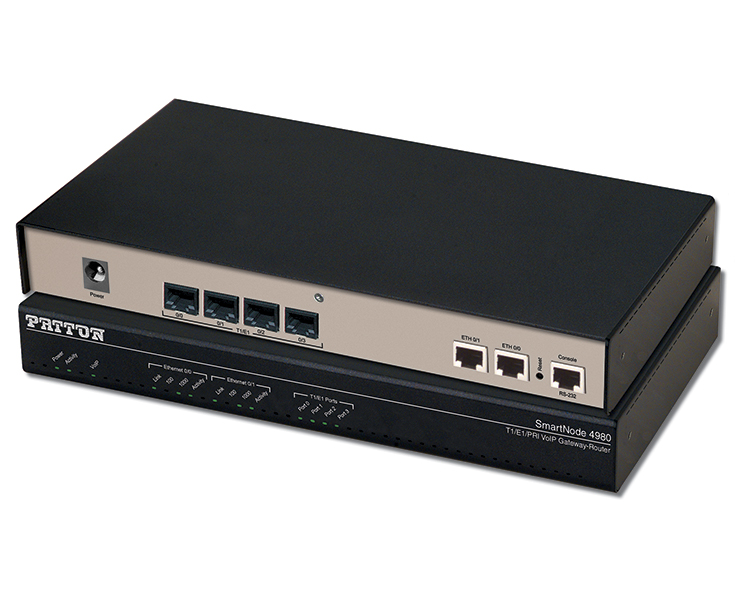 Patton SmartNode SN4981/4E30V120R/EUI 4 T1/E1 PRI, 30 VoIP channels - upgradeable to 120 Gateway Router