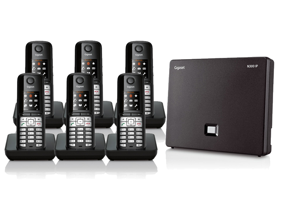 Gigaset N300IP DECT Base Station & Gigaset S510H DECT Phone Six Handsets Bundle